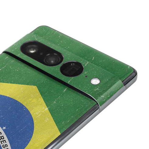 Brazil Flag Distressed Google Pixel 7 Pro Skin